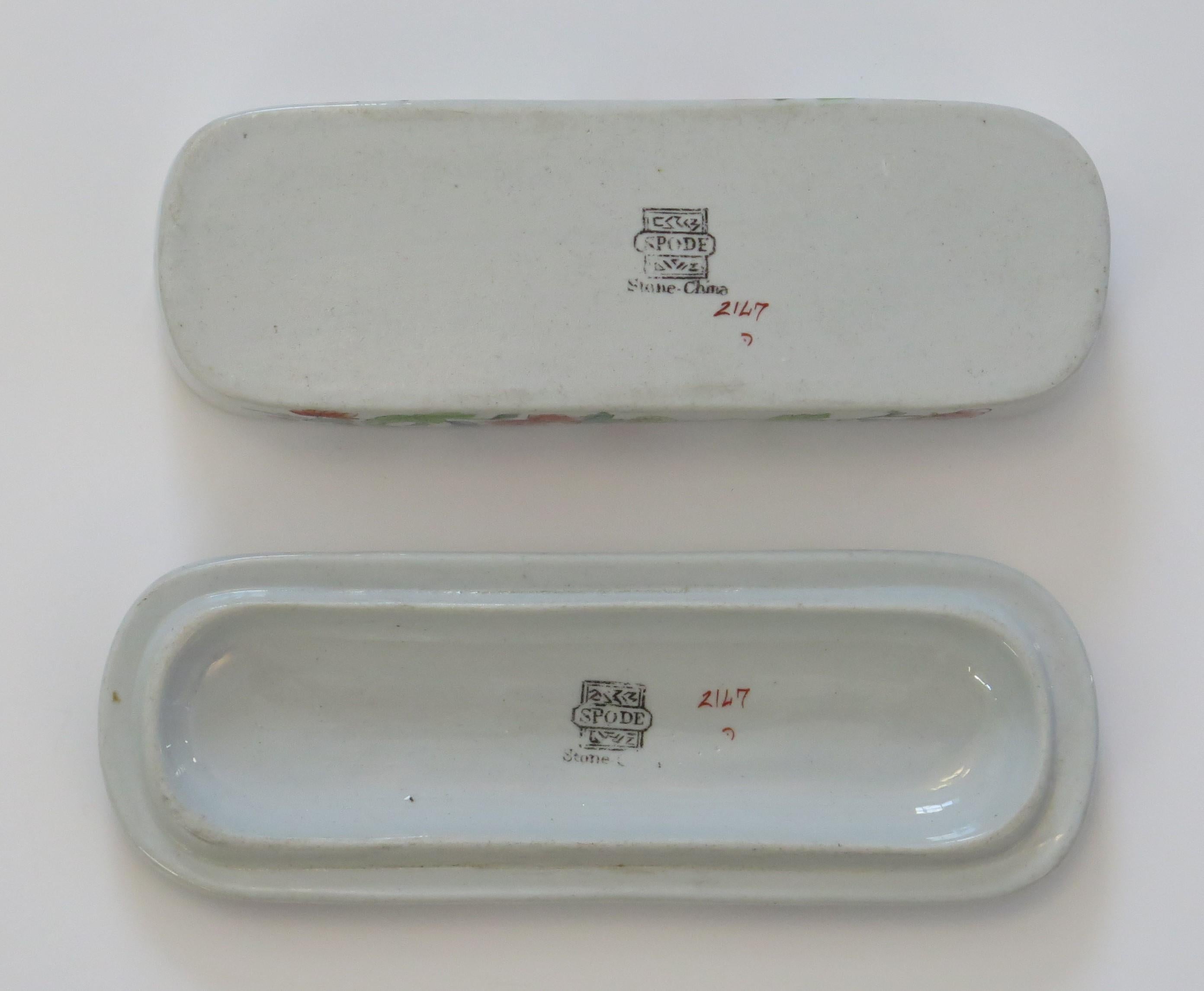 Georgian Spode Pen Tray 0r Lidded Box Ironstone Willis Pattern 2147, circa 1810 For Sale 1