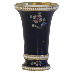 Georgian Spode Porcelain Spill Vase in Mazarine Flowers Ptn 3420, Ca 1810