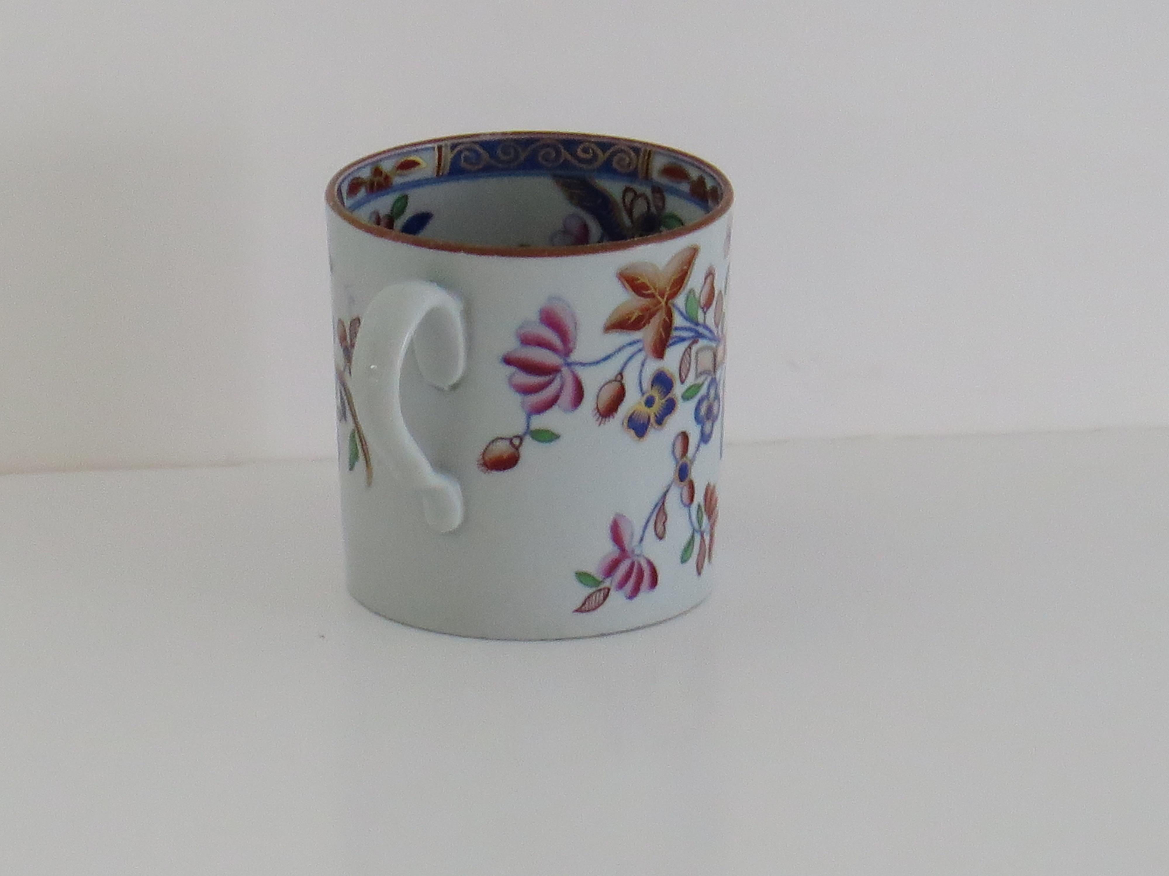 Lata de café georgiana Spode de porcelana china (B)Patrón de hoja de tabaco 2061, hacia 1820 Pintado a mano en venta