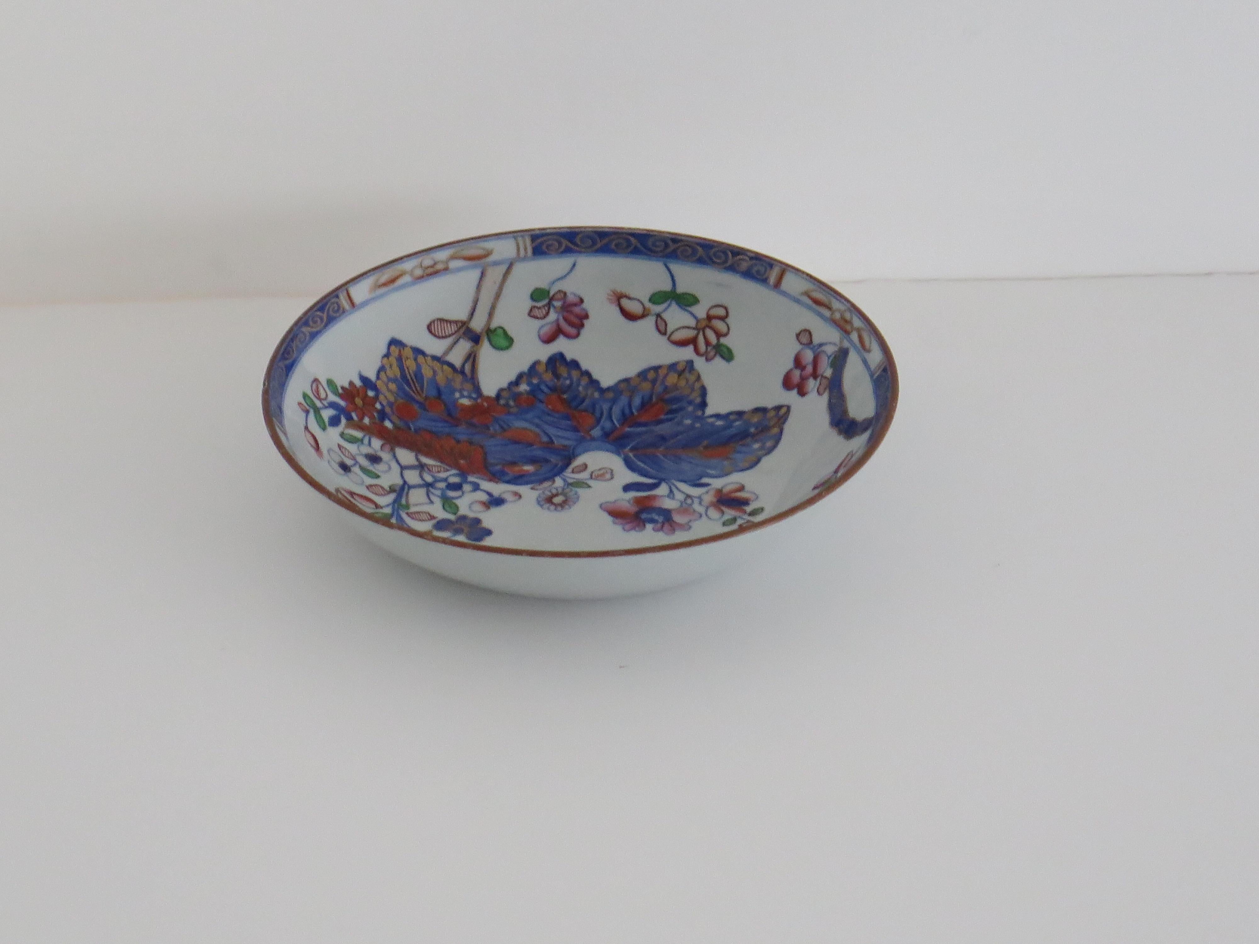 Inglese Piatto georgiano A. Stone China con motivo a foglie di tabacco n. 2061, CIRCA 1820 in vendita