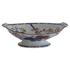 Georgian Spode Stone China Pedastal Bowl Tobacco Leaf Pattern No. 2061, Ca 1820