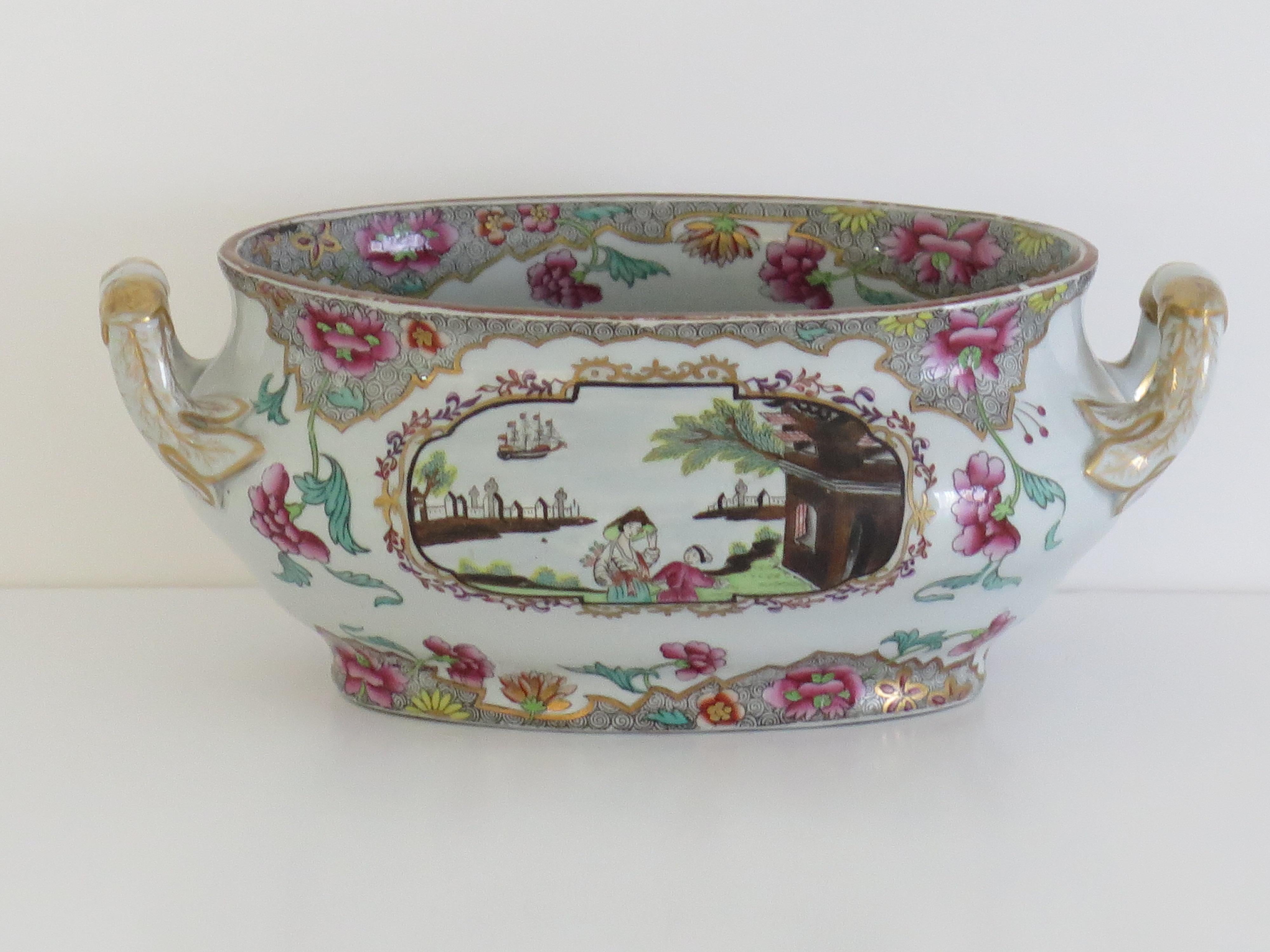 Georgian Spode Stone China Sauce Tureen in Ship Pattern 3067, circa 1810 In Good Condition For Sale In Lincoln, Lincolnshire