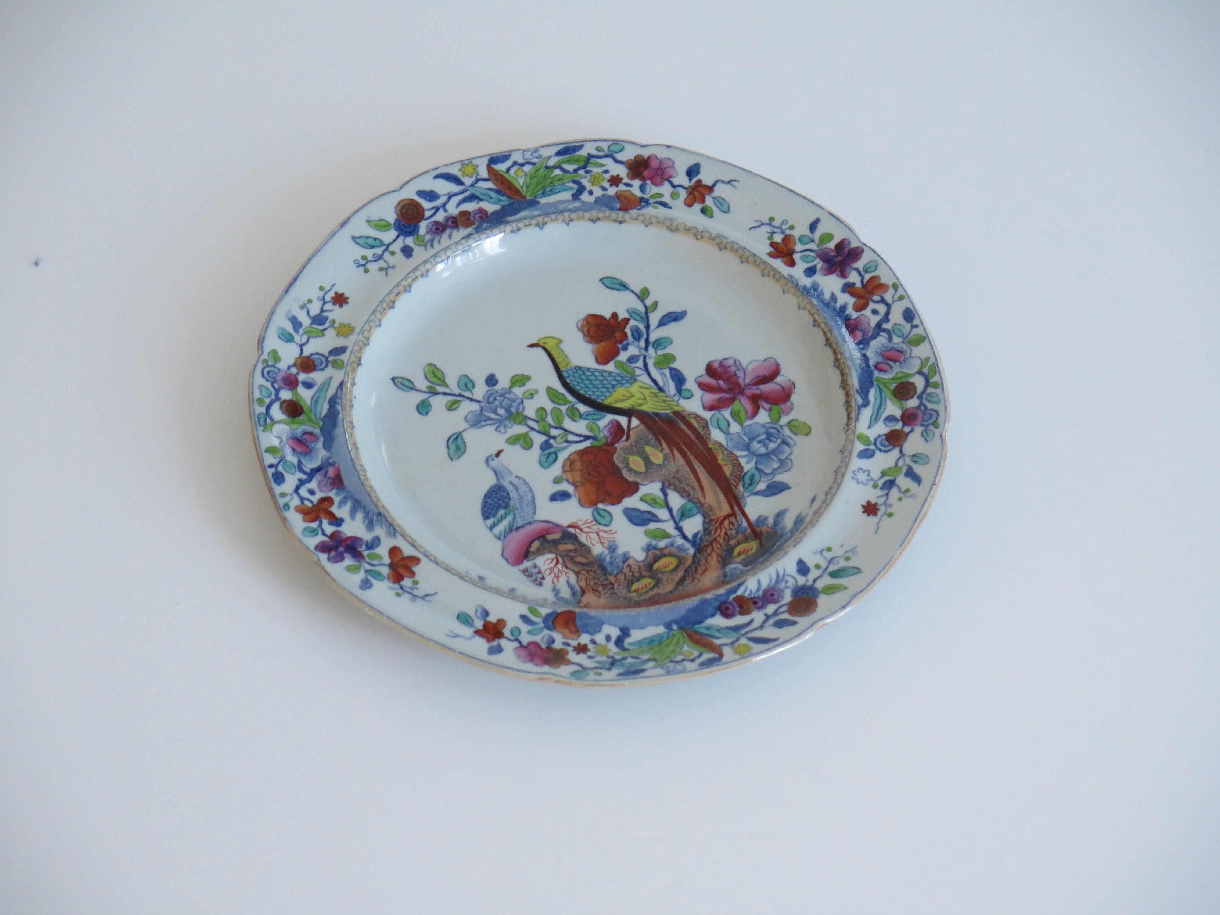 Chinoiserie Georgian Spode Stone China Side Plate in Oriental Pheasant Pattern, Circa 1820 For Sale