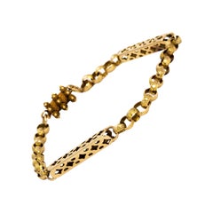 Georgian Star Link Design 15 Carat Gold Bracelet