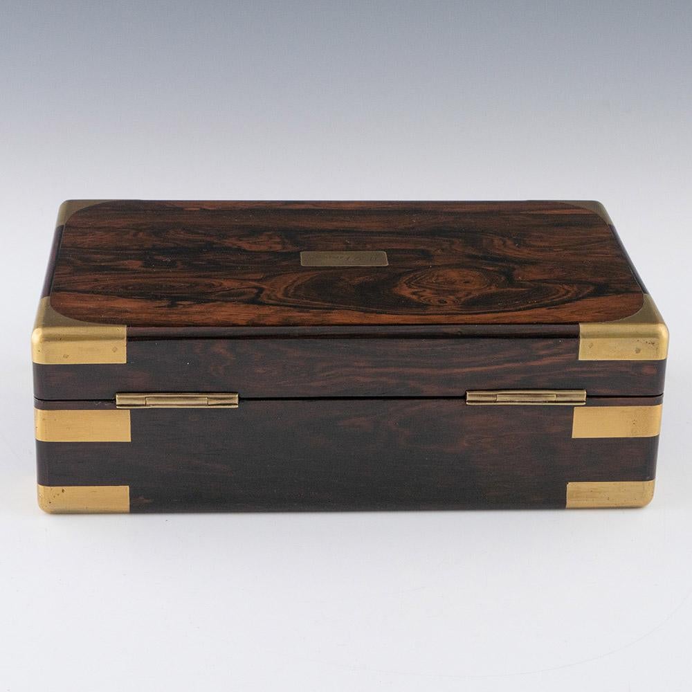 Wood Georgian Stationery Box by William Lund c1840 For Sale