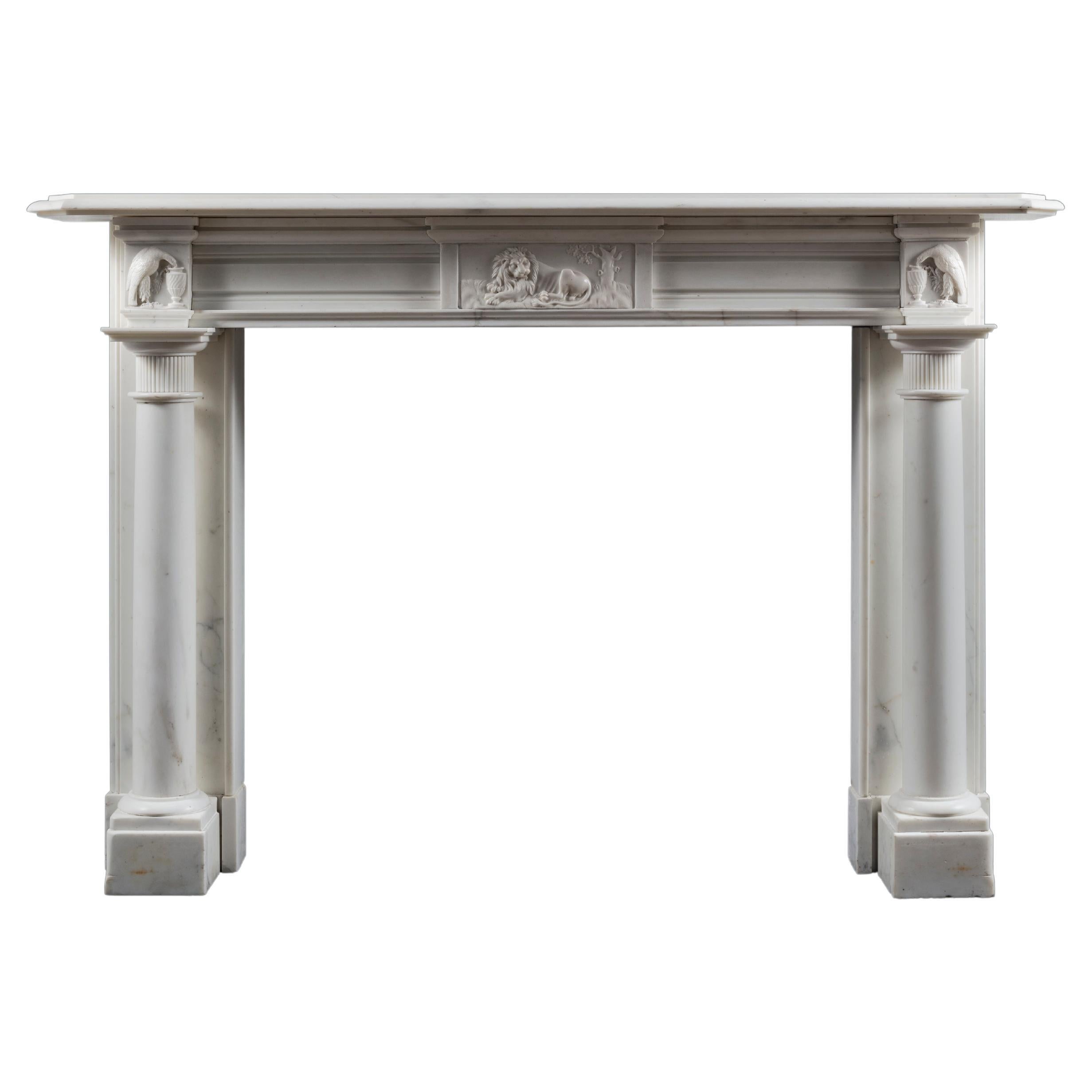 Cornice per caminetto in marmo statuario georgiano in vendita