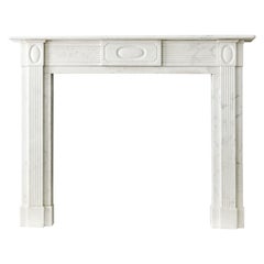 Georgian Statuary Marble Fireplace With Oval Plaque c.1800