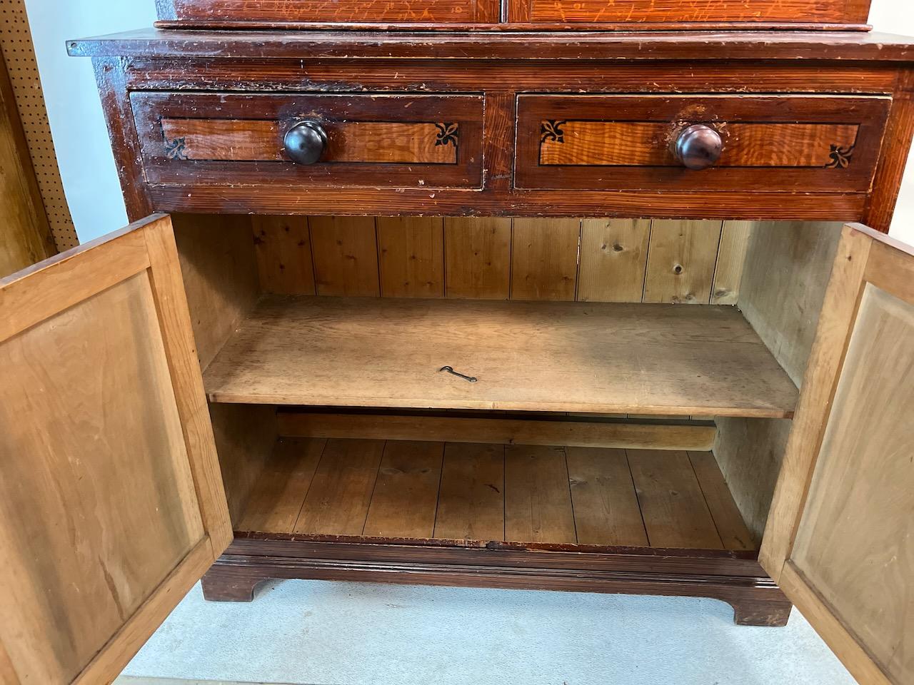 Georgian Step Back 2 Door Book Cabinet 2