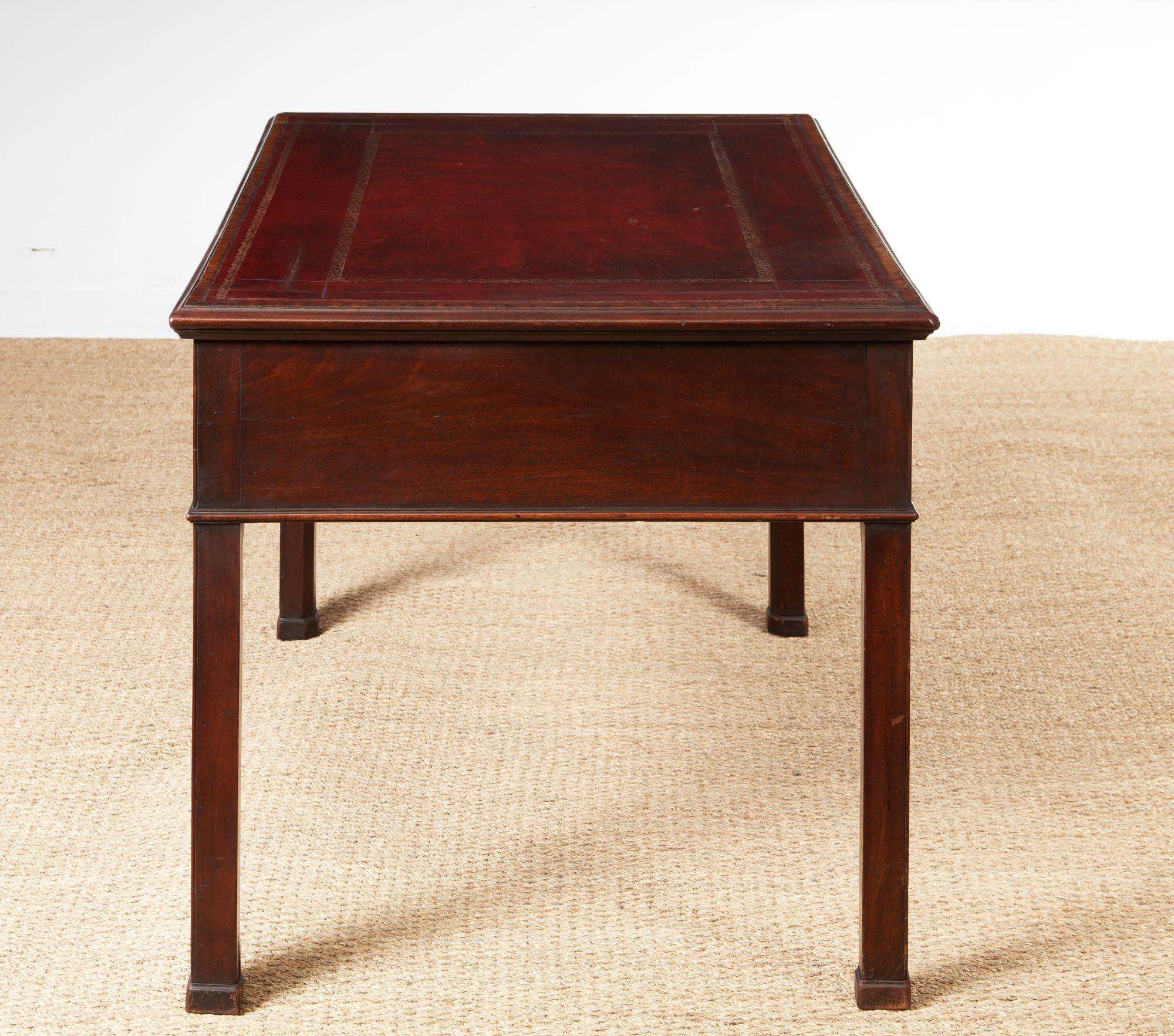 Leather Georgian Stepped Front Writing Table For Sale