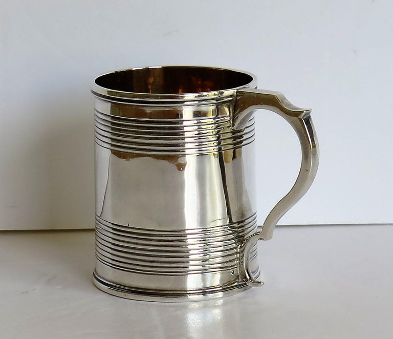Hand-Crafted Georgian Sterling Silver Christening Mug Byjoseph Angell No Monogram London 1825 For Sale