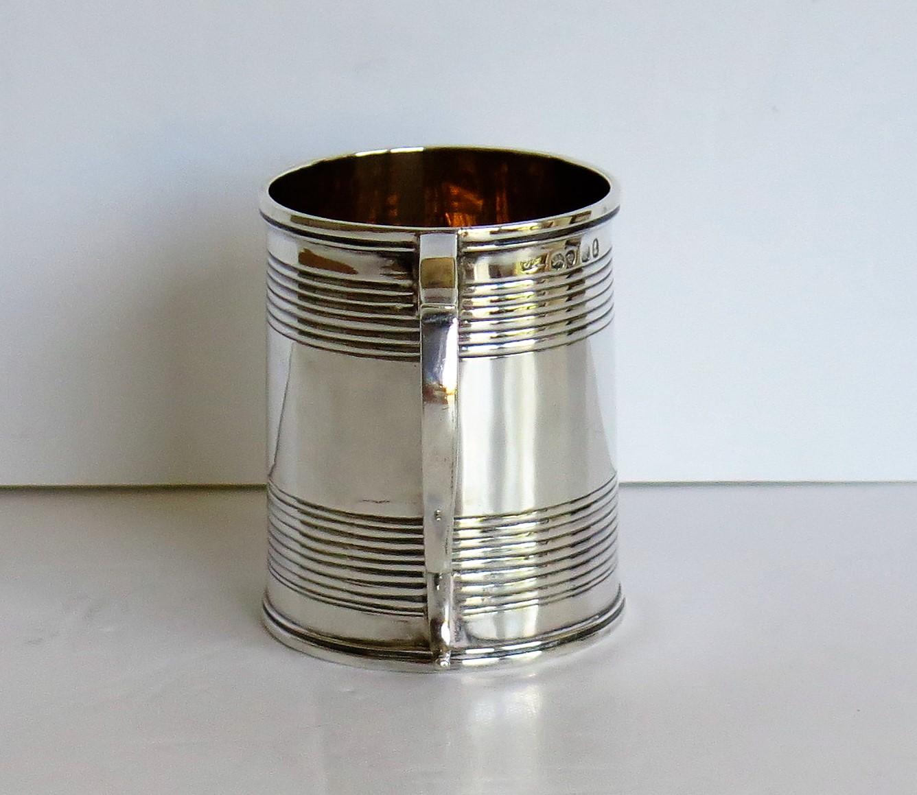 Hand-Crafted Georgian Sterling Silver Christening Mug by Joseph Angell, London 1825 For Sale