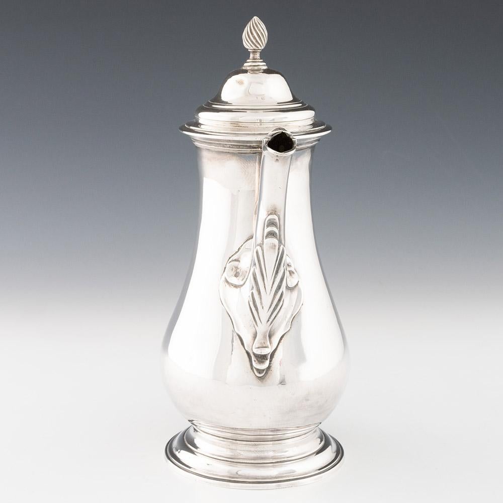 British Georgian Sterling Silver Coffee Pot London 1769 For Sale