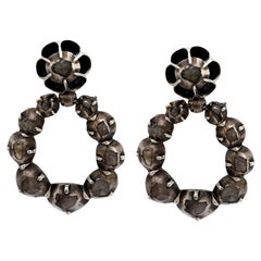 Georgian Sterling Silver Diamond Earrings