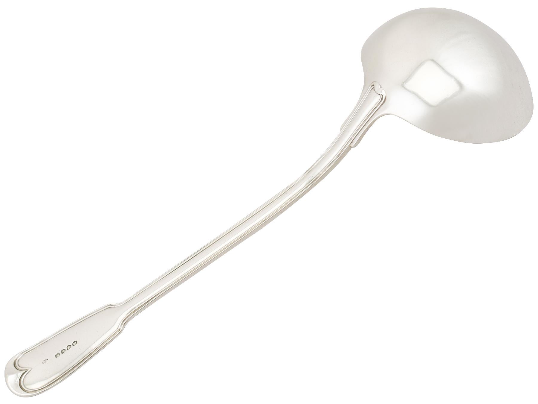 George III Georgian Sterling Silver Fiddle and Thread Pattern Soup Ladle by Paul Storr