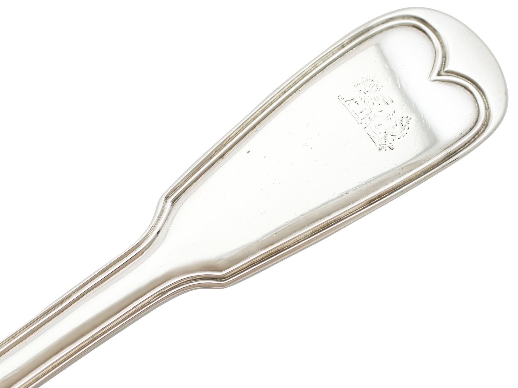Early 19th Century Georgian Sterling Silver Fiddle and Thread Pattern Soup Ladle by Paul Storr