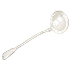 Georgian Sterling Silver Fiddle and Thread Pattern Soup Ladle by Paul Storr