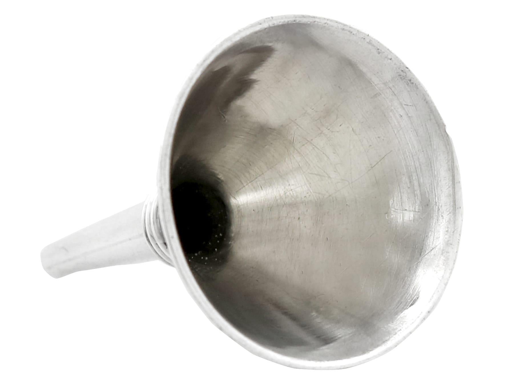 British Antique Georgian English Sterling Silver Funnel For Sale