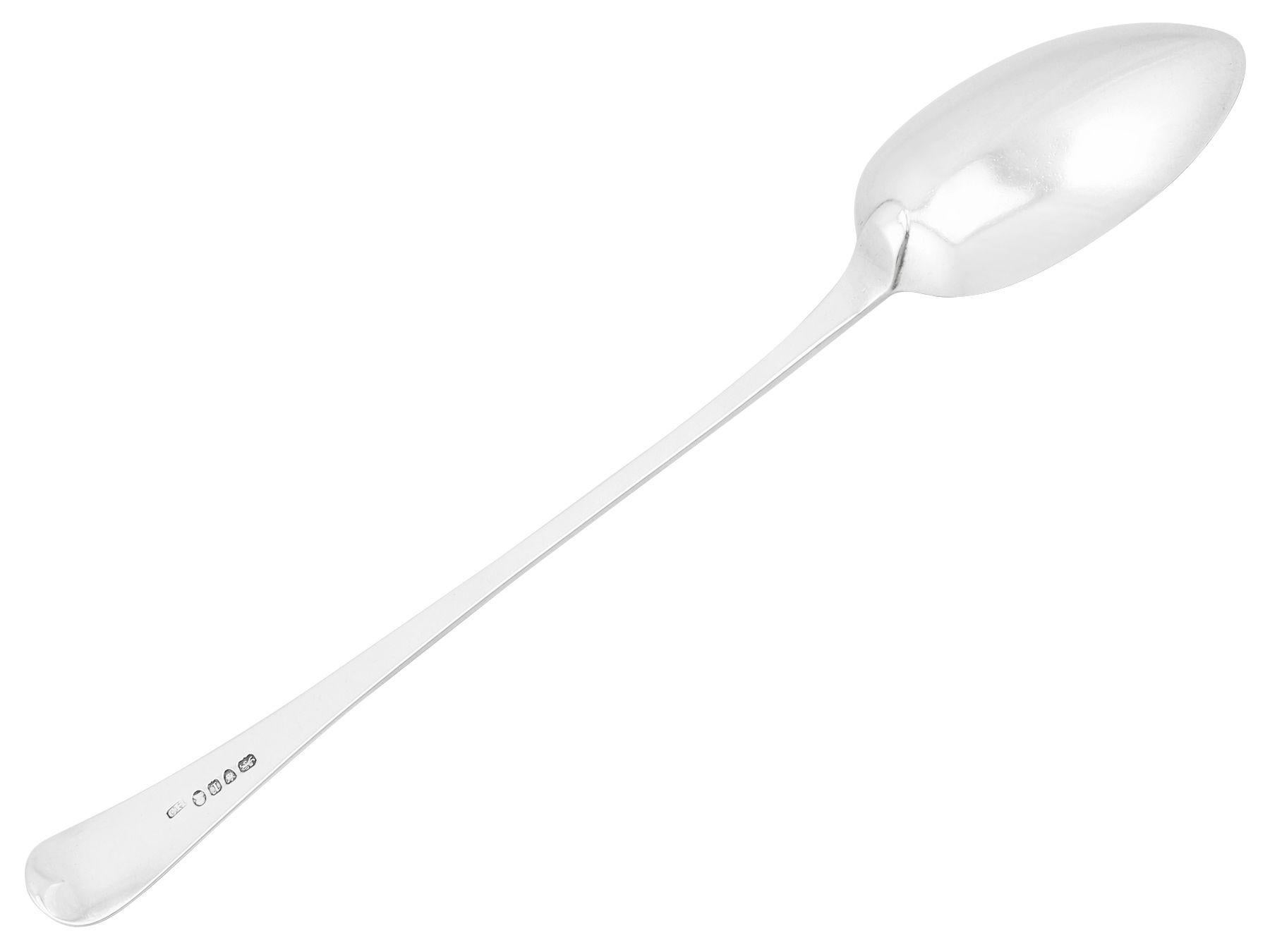 George III Georgian Sterling Silver Old English Pattern Gravy Straining Spoon For Sale