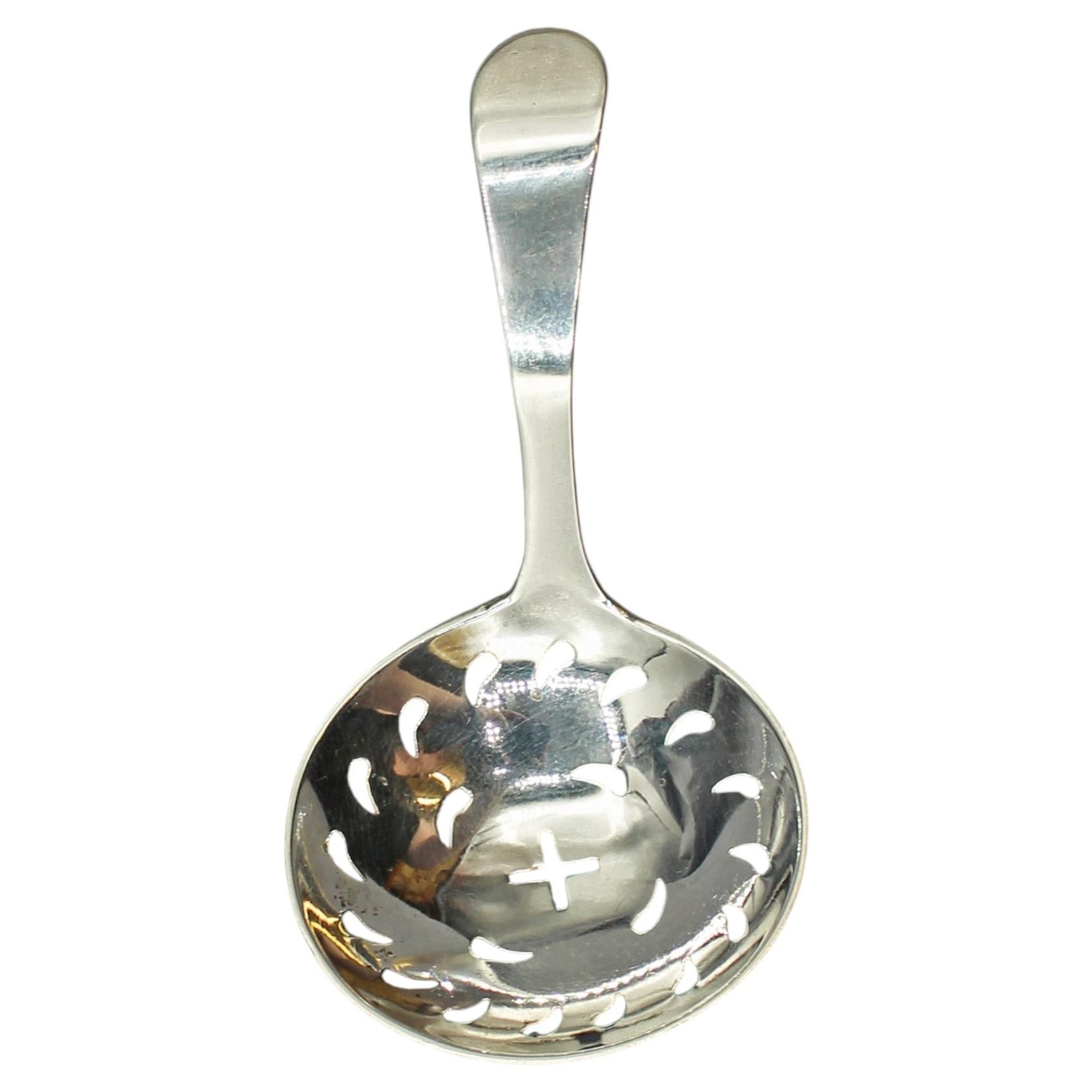 Georgian Sterling Silver Pierced Tea Caddy Spoon