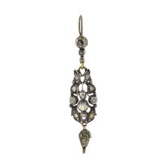 Orecchini con diamanti taglio rosa in argento sterling georgiano da 0,50 ct.