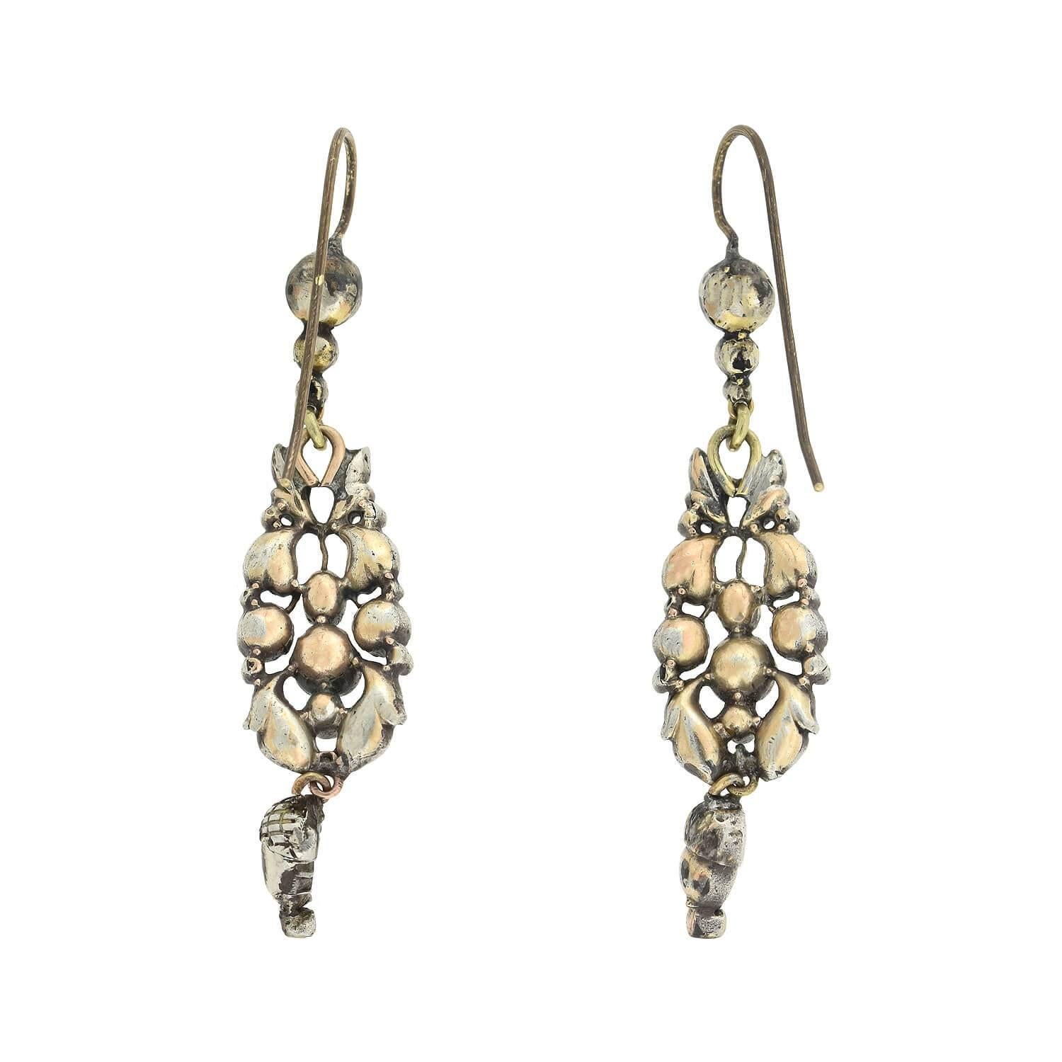 rose cut diamond earrings antique