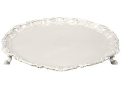 Antique George III Sterling Silver Salver by John Payne, 1785