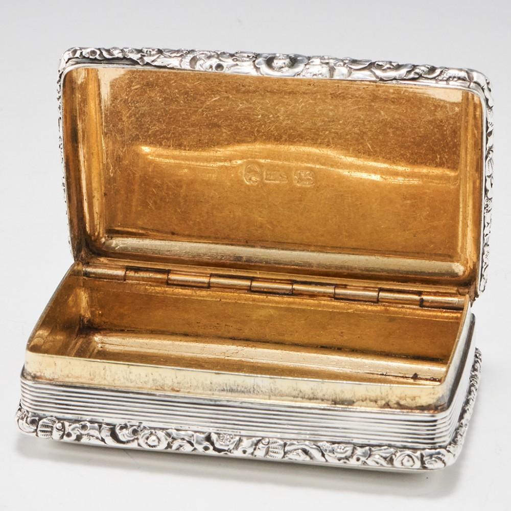 English Georgian Sterling Silver Snuff Box Birmingham, 1822