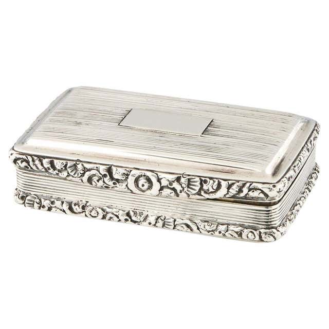 Snuff Box Art Deco Design Sterling Silver Salimbeni For Sale at 1stDibs