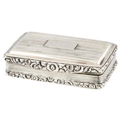 Georgian Sterling Silver Snuff Box Birmingham, 1822