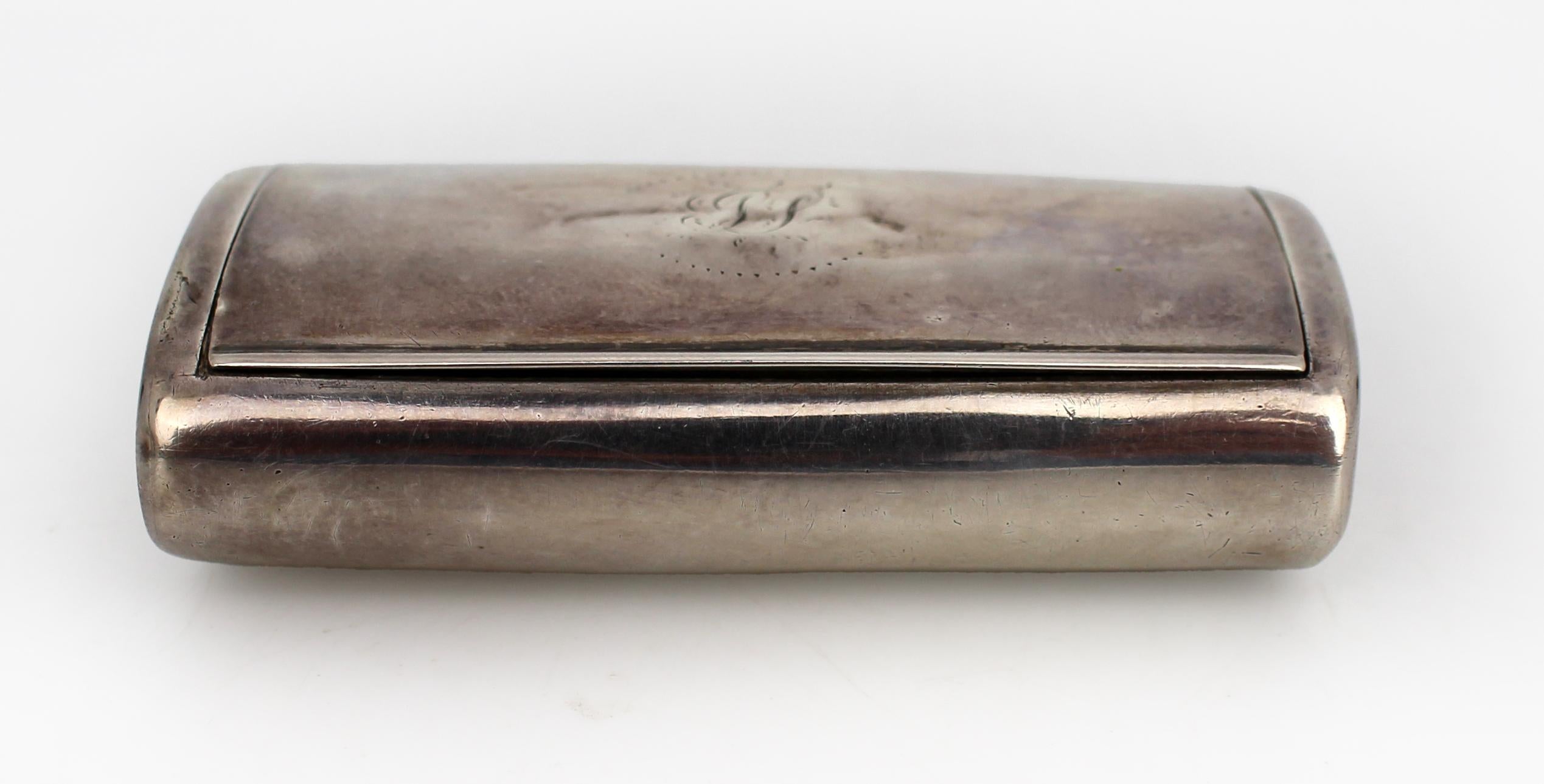 Georgian Sterling Silver Snuff Box by Joseph Ash I – London, 1802 In Good Condition For Sale In Worcester, GB