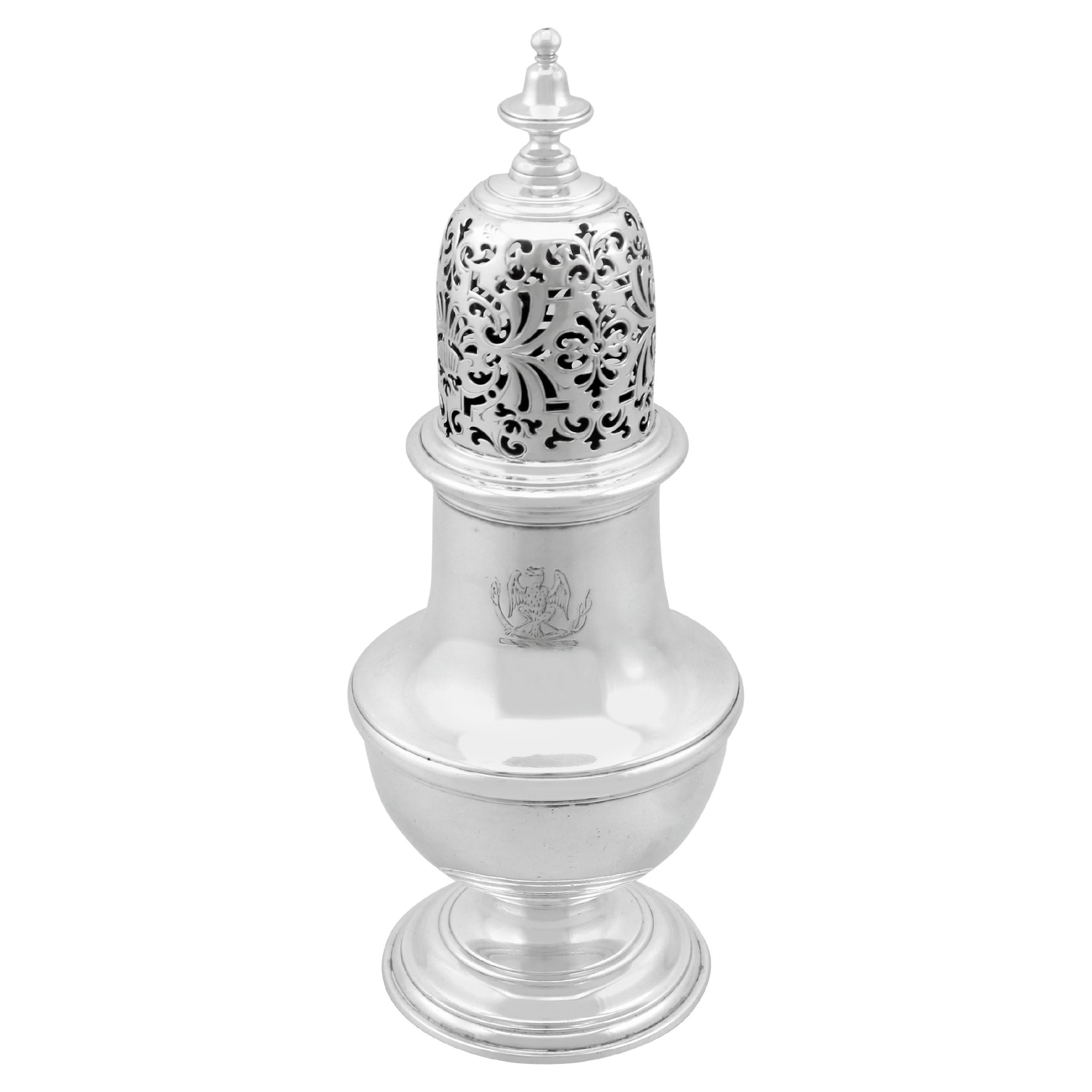 Georgian Sterling Silver Sugar Caster by Samuel Wood, London, 1744 For Sale