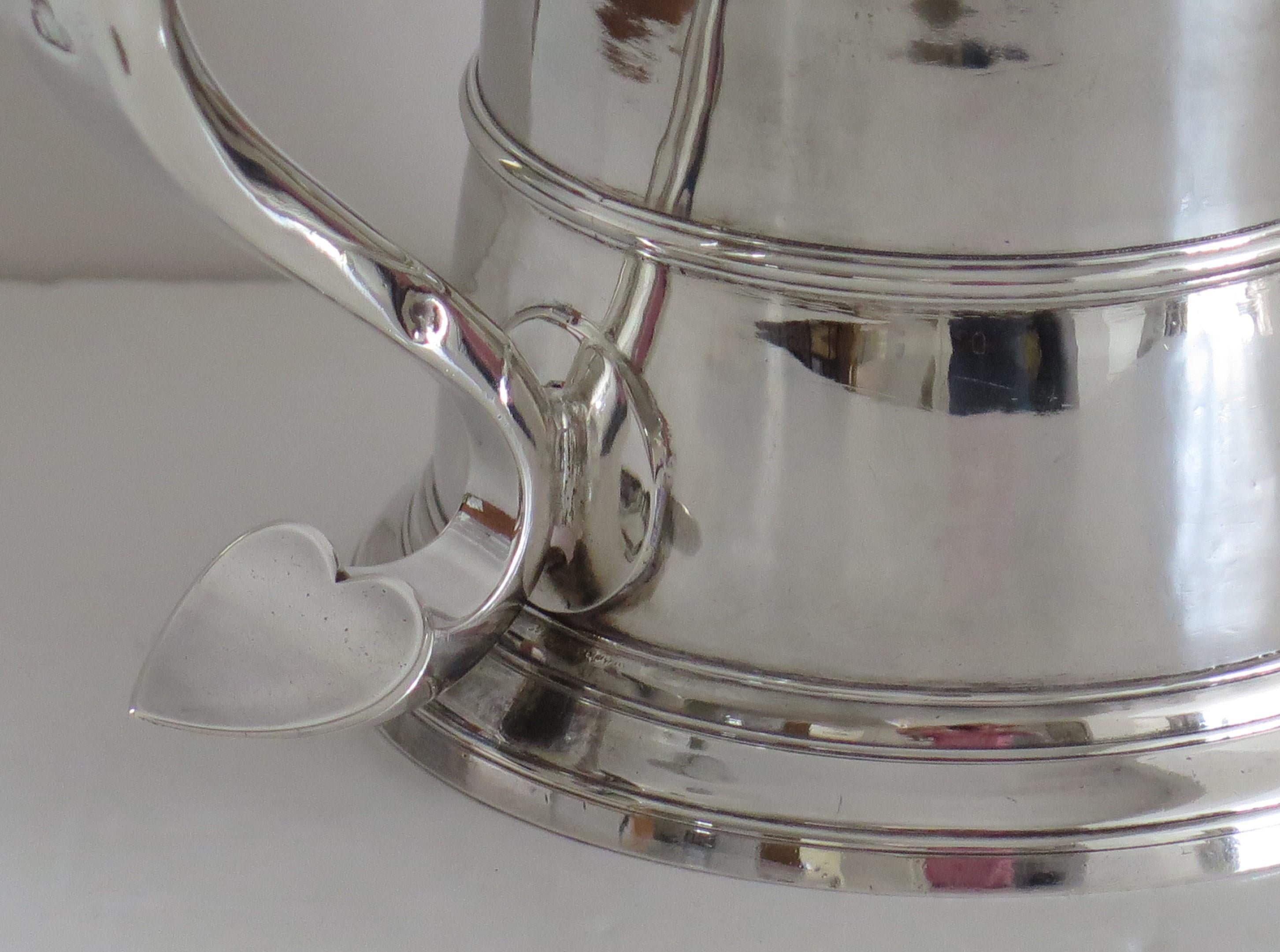 Georgian Sterling Silver Tankard by John Langlands, Newcastle England 1757 4