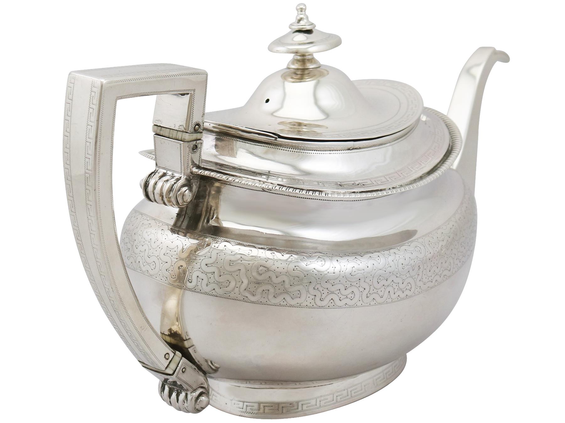 George III Georgian Sterling Silver Three Piece Tea Service