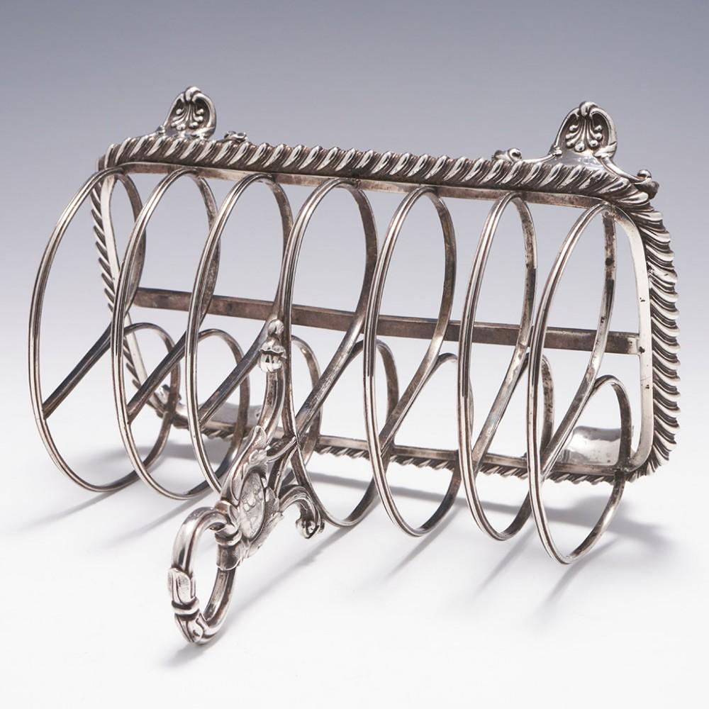 English Georgian Sterling Silver Toast Rack London, 1827 For Sale