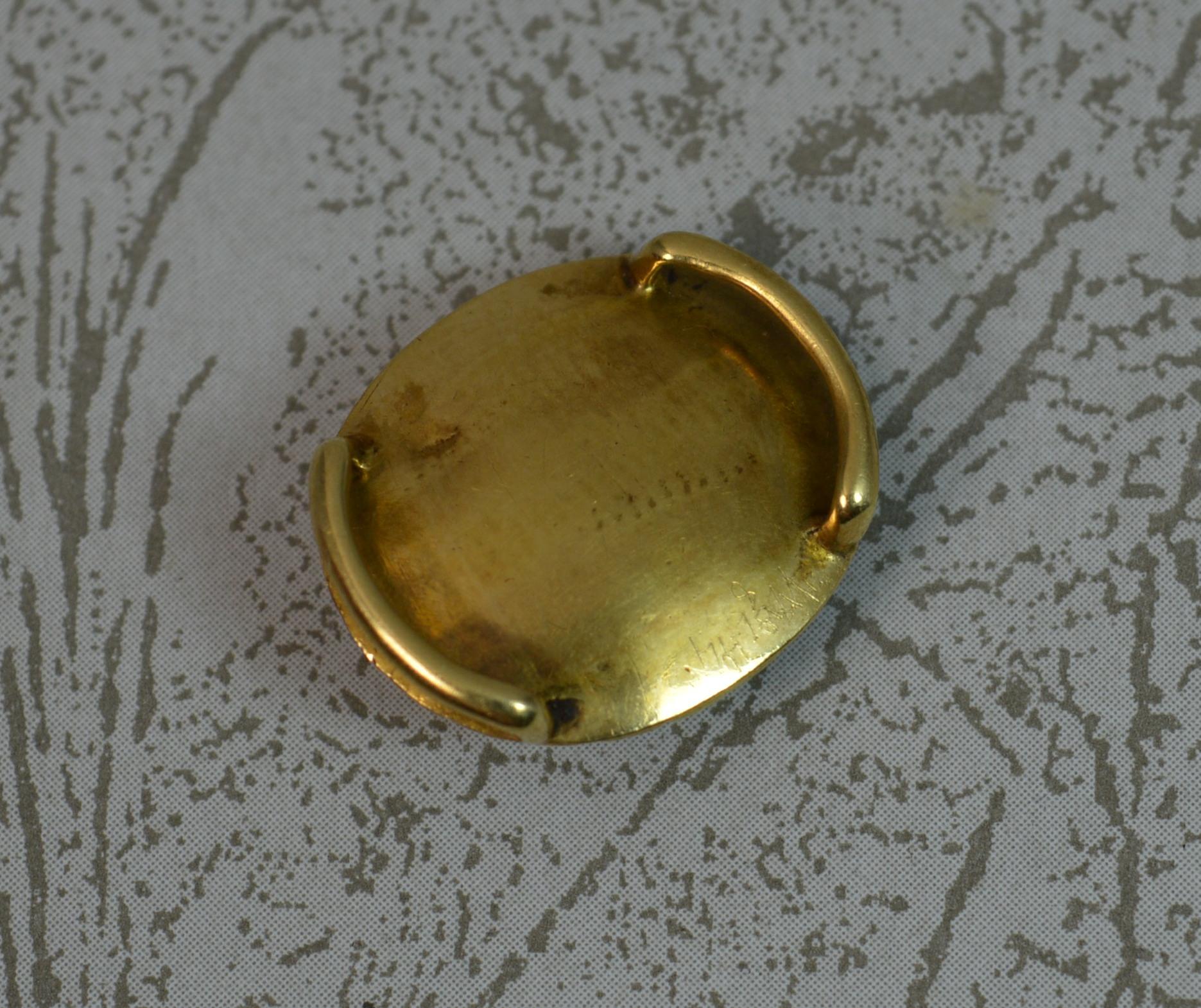 Georgian Stuart Crystal 18 Carat Gold Slider with Hair Initials 3