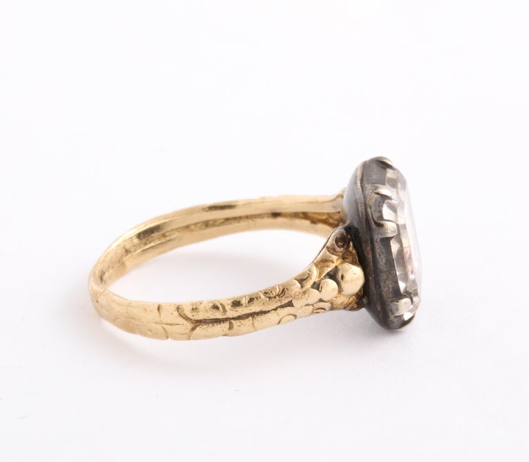 Square Cut Georgian Stuart Crystal Ring, 18th Century For Sale