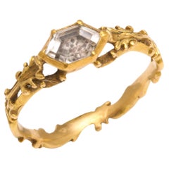 Georgian Stuart Crystal Ring in Crystal Gold and Enamel