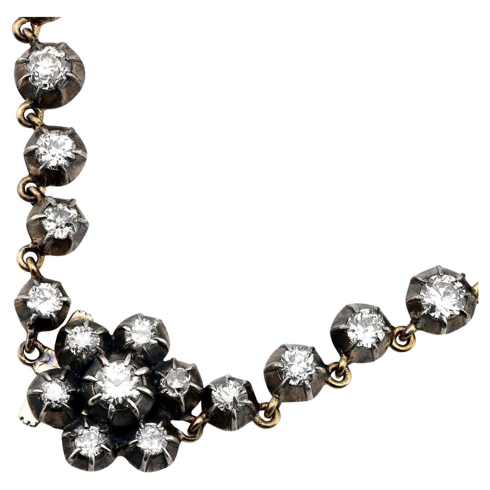 Georgian style 21.93 carat total weight diamond necklace