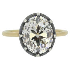 Georgian Style 4.34 Carat Old Cut Diamond Solitaire Ring