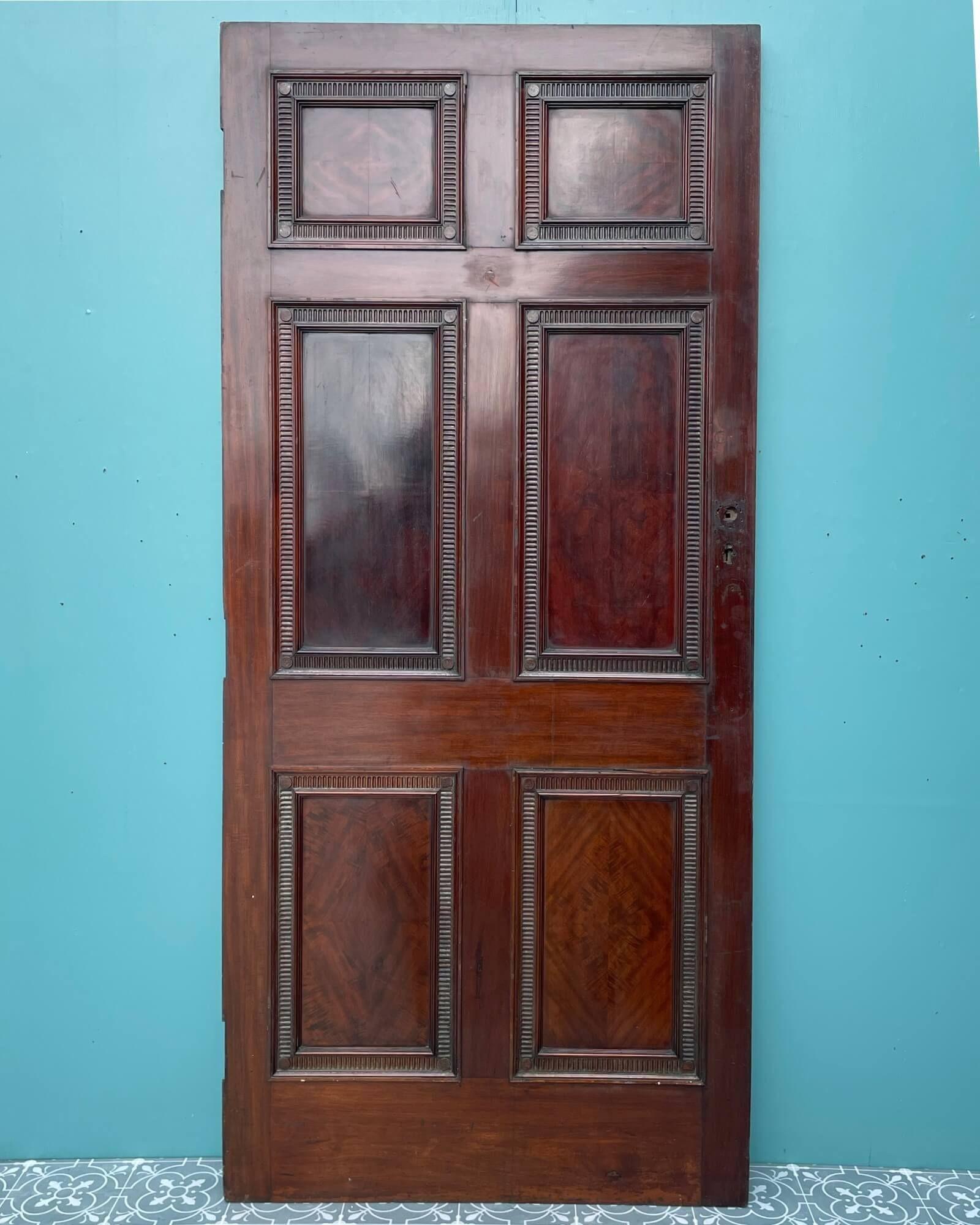 Victorian Georgian Style 6-panel Mahogany Internal Door For Sale