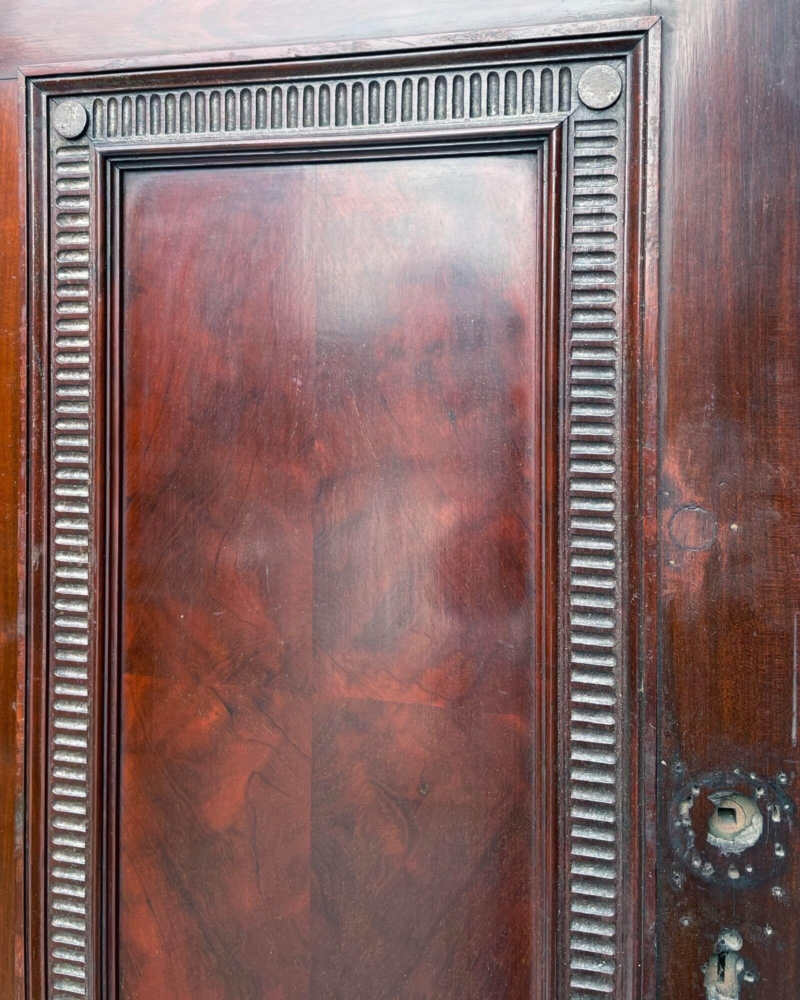 English Georgian Style 6-panel Mahogany Internal Door For Sale