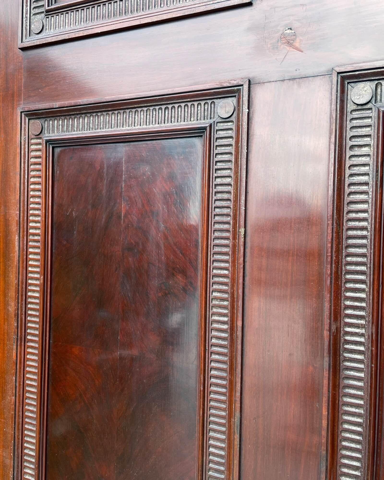 Georgian Style 6-panel Mahogany Internal Door In Fair Condition For Sale In Wormelow, Herefordshire