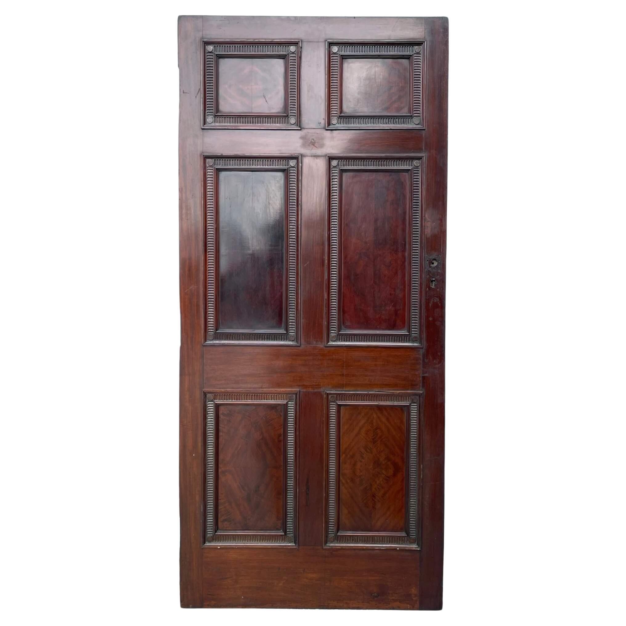 Georgian Style 6-panel Mahogany Internal Door For Sale