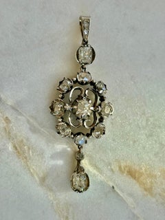 Georgian style Antique Old Mine Cut Diamond Chandelier Pendant 2.5-3 ctw