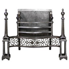 Georgian Style Antique Polished Steel Fire Grate