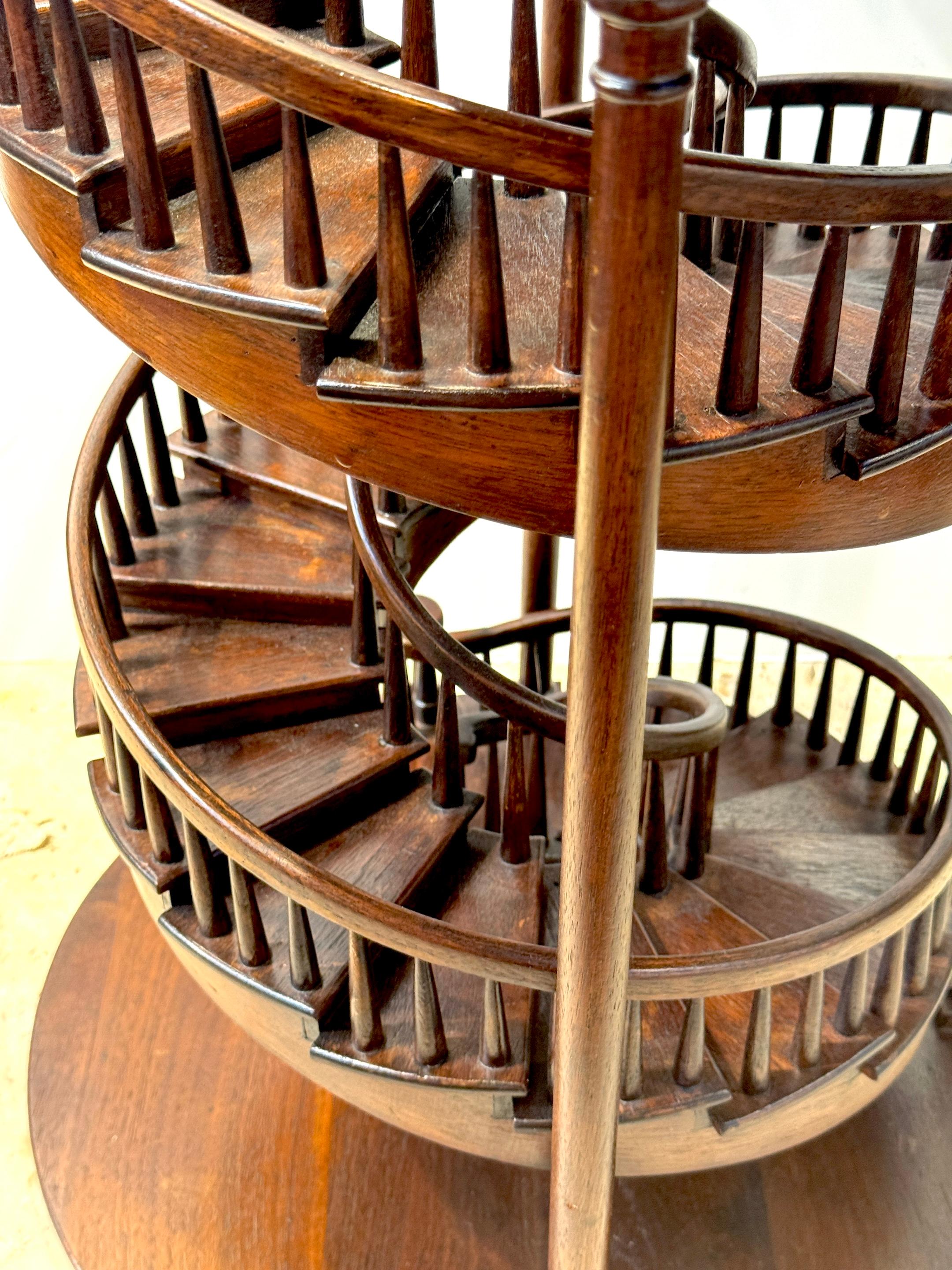 Georgian-Style Architectural Model of a Grand Spiral Staircase For Sale 7