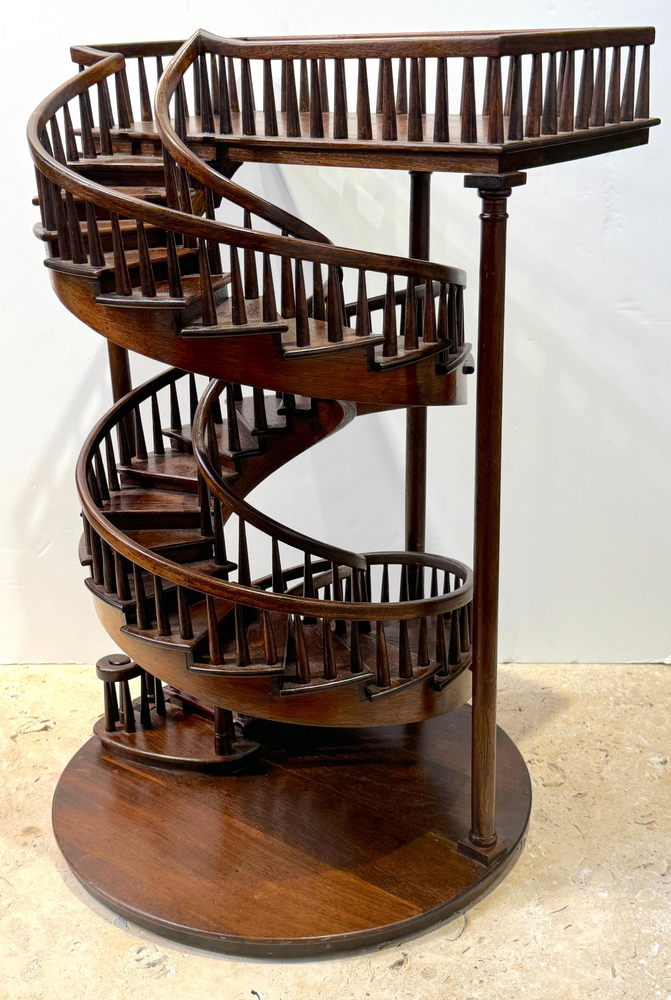 Georgian-Style Architectural Model of a Grand Spiral Staircase For Sale 8