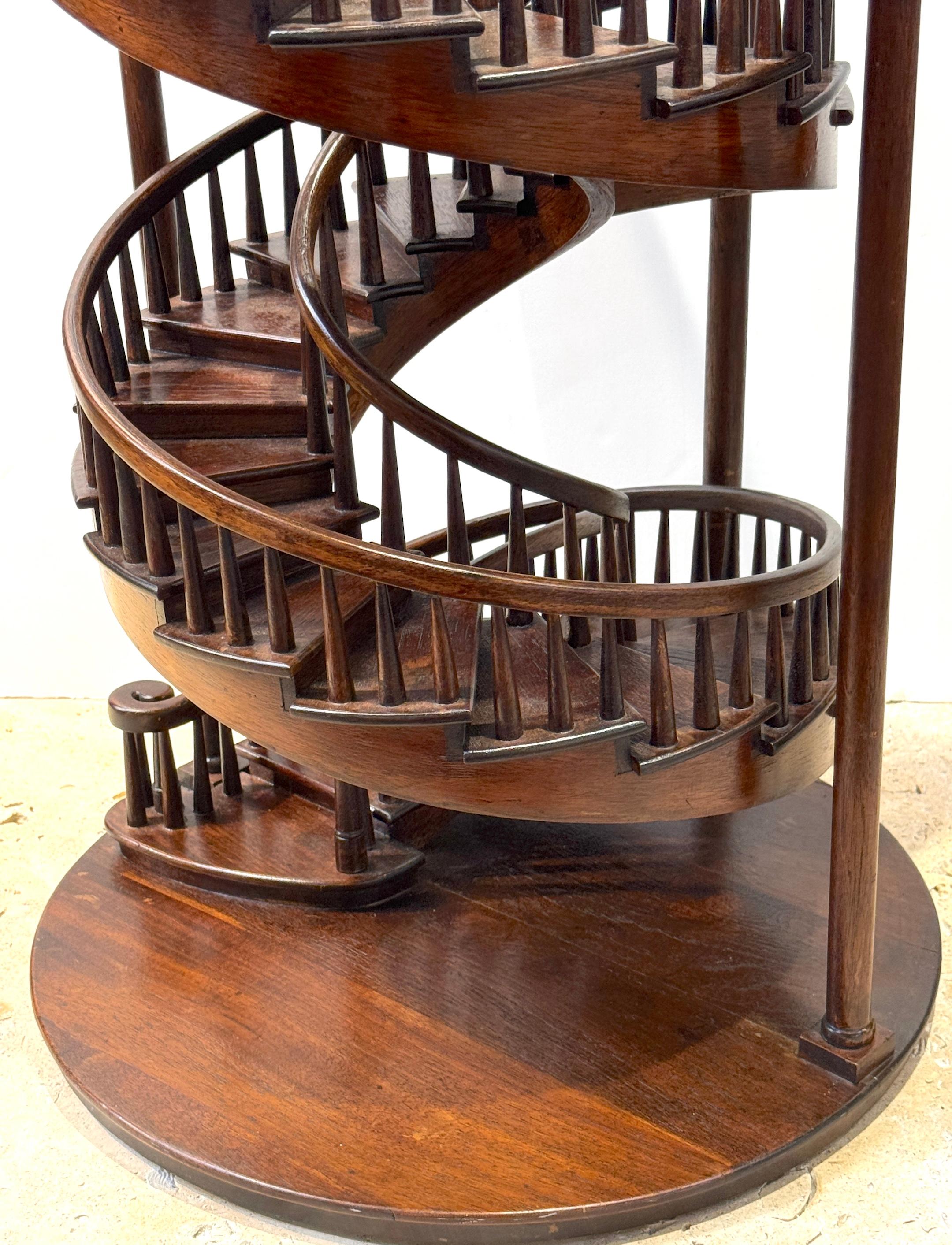 Georgian-Style Architectural Model of a Grand Spiral Staircase For Sale 9