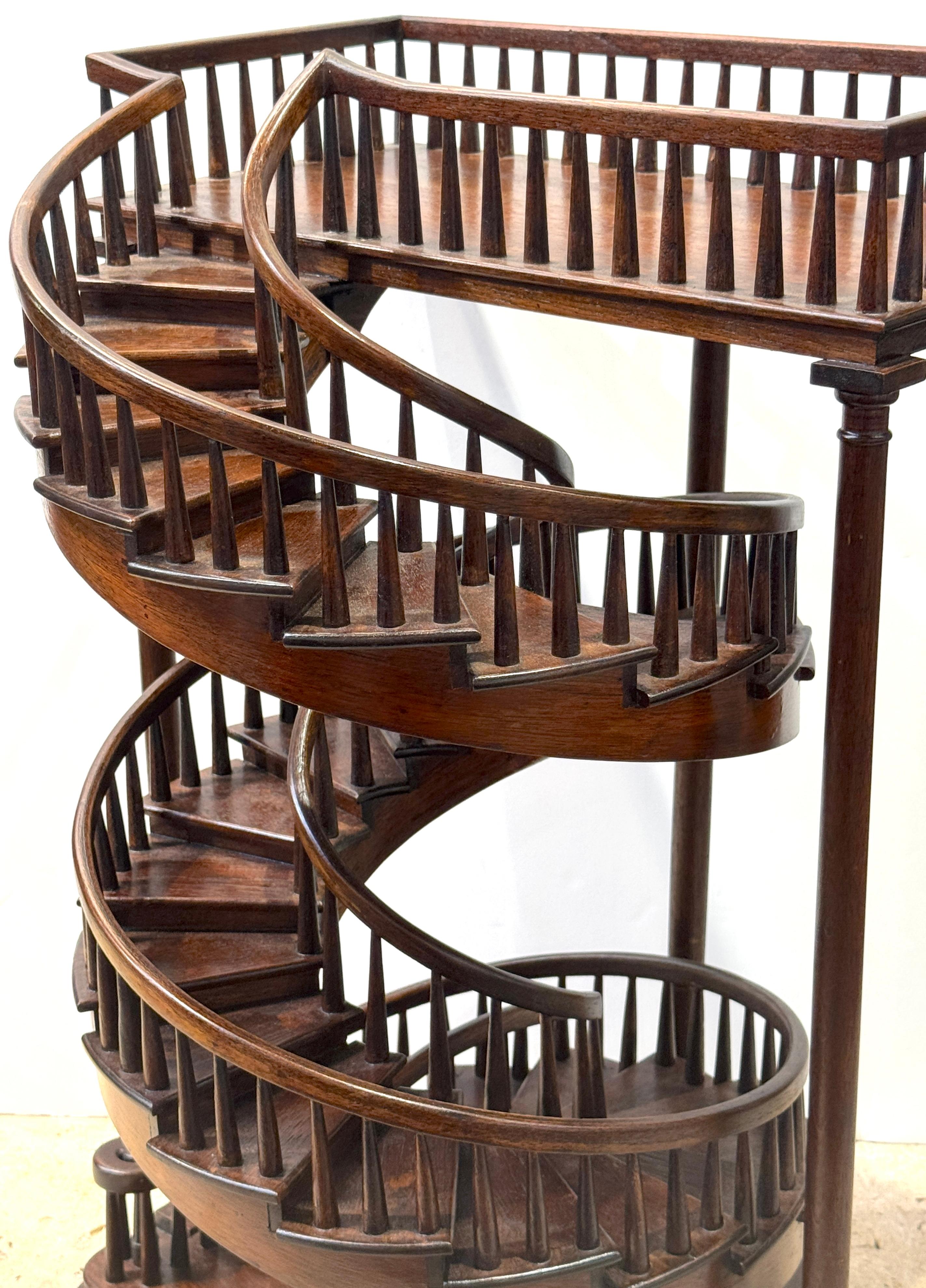 Georgian-Style Architectural Model of a Grand Spiral Staircase For Sale 10