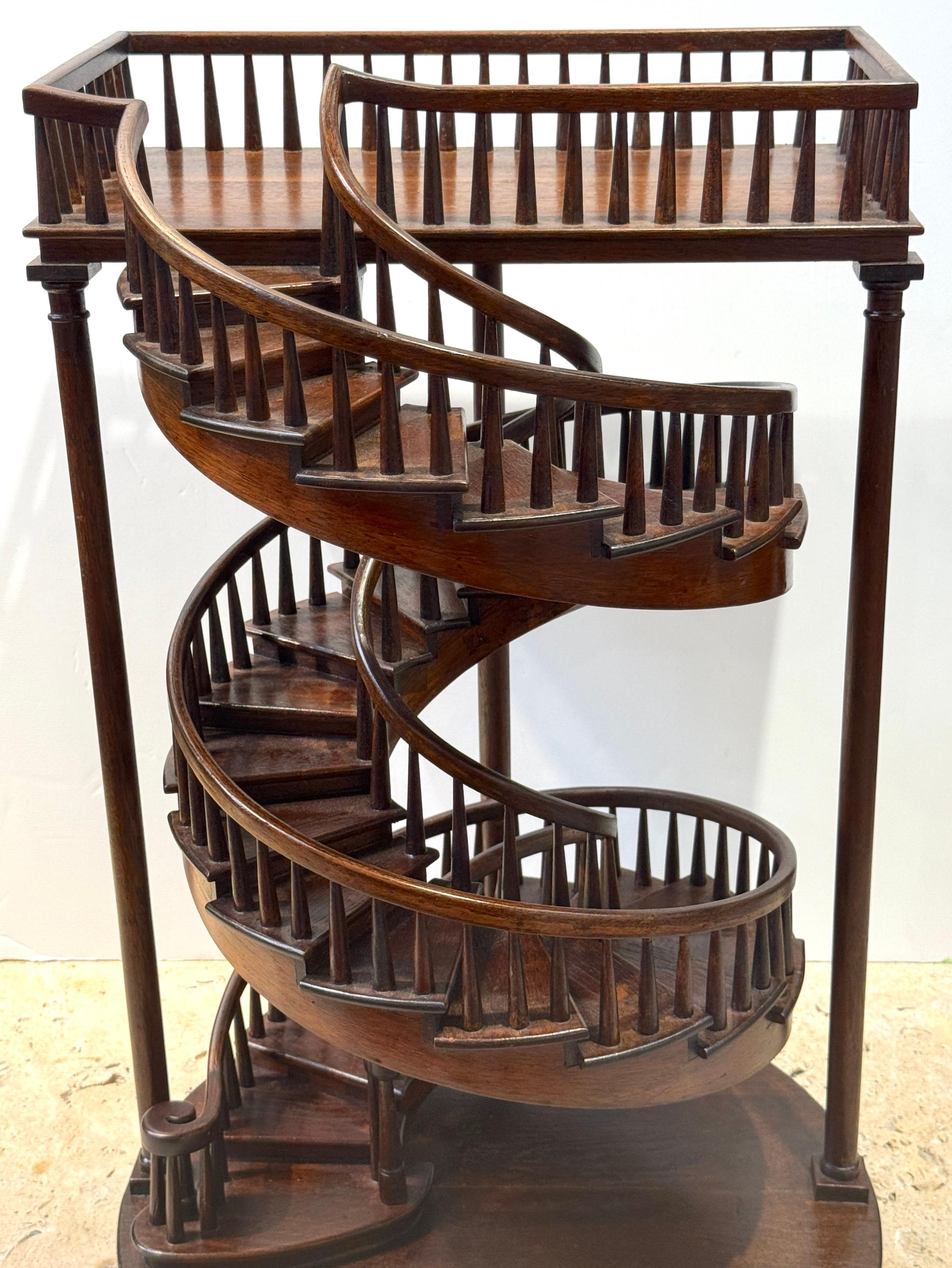 English Georgian-Style Architectural Model of a Grand Spiral Staircase For Sale